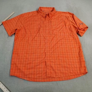 Under Armour Shirt Mens 3XL XXXL Orange Button Up Short Sleeve Performance * - Picture 1 of 17