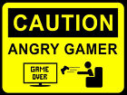 Caution Angry Gamer, Retro Vintage Style Metal Sign/Plaque Gaming Xbox/Play