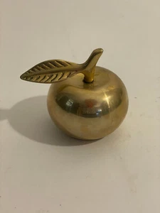 Vintage 80’s Solid Brass Apple Themed Service Desk Counter Hotel Business BELL - Picture 1 of 4