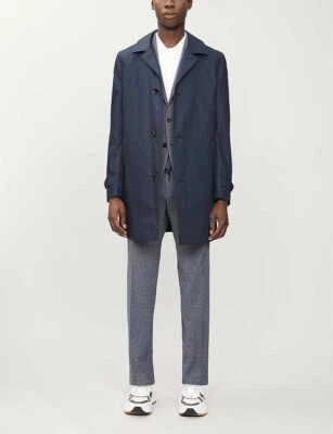 NWT Hugo Boss Derrek 4 Cotton Blend Overcoat Navy Blue 44R Vest Liner - Image 1 of 4