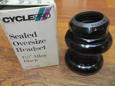 NOS VINTAGE CYCLE PRO 1 1/8" THREADED ALLOY HEADSET - BLACK  - Image 1 of 3
