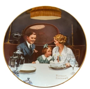 Vintage Norman Rockwell Sammelteller The Birthday Wish 8,5 Zoll  - Bild 1 von 2