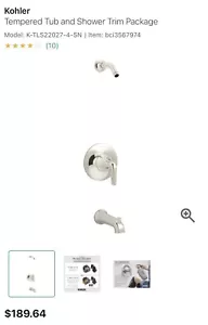 Kohler K-TLS22027-4-SN gehärteter Duschkopf ohne Bad & Dusche - Bild 1 von 4