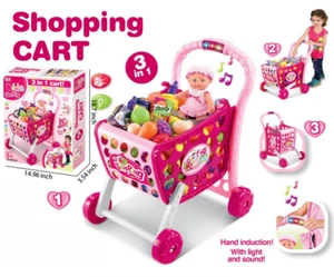 Pretend Supermarket Play Set Grocery Store Toy W/Shopping Cart Kids Toddler Gift - Picture 1 of 6