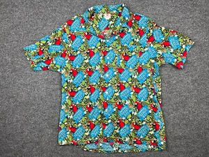 Vintage Captain Morgan Shirt Parrot Bay Button Up S/S Hawaiian USA Made RARE L - Picture 1 of 12