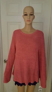 Style & Co. 9224 Size L, XXL Womens NEW Pink Textured Pullover Sweater $54 - Picture 1 of 2