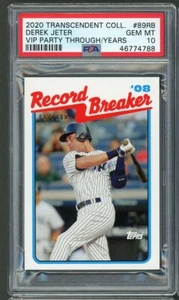 2020 Topps Transcendent Collection VIP Party /100 Derek Jeter #89RB PSA 10 HOF - Picture 1 of 2