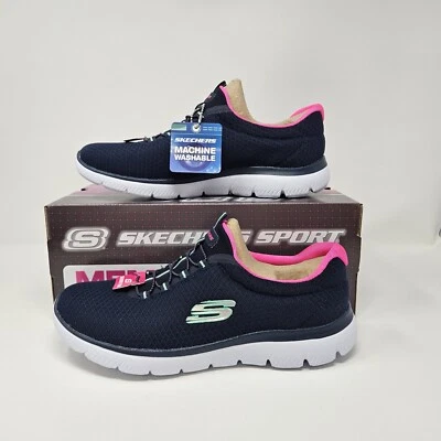 Women's Skechers Sport Summits 'Navy/Pink' Comfy Athletic Shoe / 12980 / Size 9 - Image 1 of 4