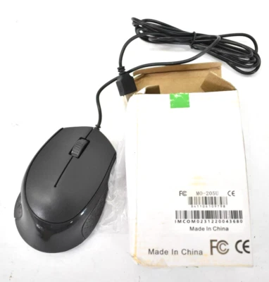 iMicro Computer Mouse Wired USB Optical Click Scroll Wheel AC952B-21 MO-205U - Image 1 of 4