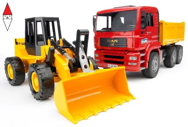 MODELLINO BRUDER MAN TGA CAMION CON PALA MECCANICA FR 130 - Immagine 1 di 1