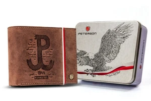 Portefeuille en cuir pour hommes au design patriotique - Peterson - Foto 1 di 10