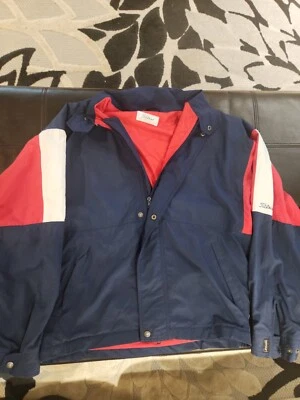 Винтажный Titleist ветровка мужской очень большой красный белый и синий куртка M - Изображение 1 из 4