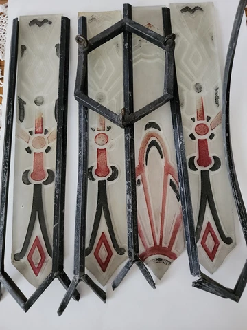 Antique Art Deco Glass Hanging Light Pieces For Restoration Project Cover