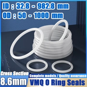 Sellos tóricos métricos de goma de silicona VMQ 8,6 mm sección transversal 50 mm - 1000 mm ID - Imagen 1 de 164