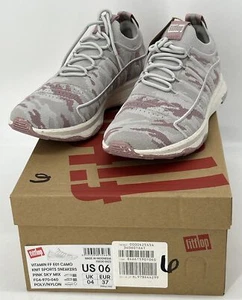 FitFlop VITAMIN FF E01 Knit Sports Sneakers Trainers Size 6 PINK SKY MIX CAMO - Picture 1 of 9