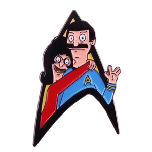 Bob's Burgers Star Trek Spock Uhura Bob Linda 1.5" Enamel Pin @ NEW @ US SELLER - Picture 1 of 1