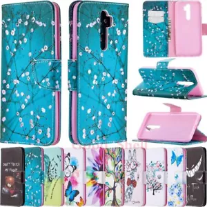 Funda protectora de cuero pintada abatible para OPPO A9 A5 2020 Find X2 Lite/Neo/Pro - Imagen 1 de 52
