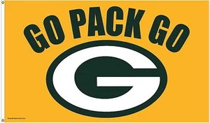 NFL Green Bay Packers - 3' x 5' Deluxe Flag, New (GO PACK GO) - Picture 1 of 5