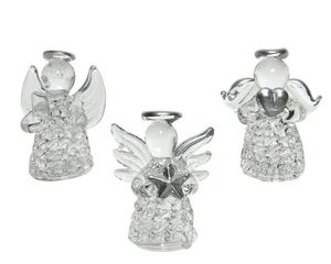 1 Christbaumschmuck Glas Engel Weihnachtskugeln Weihnachtsbaum transparent klar - Bild 1 von 2