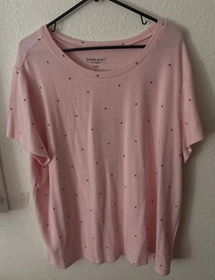 Women’s Torrid 2X 18/20 Super Soft SS Sleep/Lounge Heart SS Tee Shirt~ - Image 1 of 4
