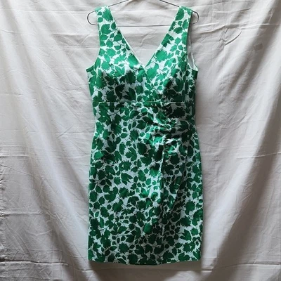 Donna Ricco New York,  Green Floral Sleeveless V-Neck Dress, Size 8P - Image 1 of 4