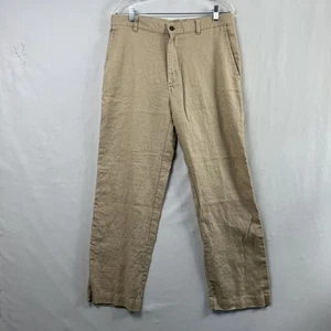 Pantalones de lino Jos A Bank para hombre 35Wx30L 100 % beige tostado clásicos de verano playeros costeros - Imagen 1 de 14