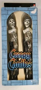 Vintage Halloween Skeleton Candles 2 10" Tapers Creepy New NOS - Picture 1 of 4