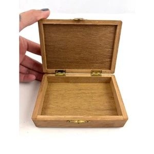 VTG Rainbow Chevron Fabric Wooden Trinket Box Small 1970s - Picture 1 of 13