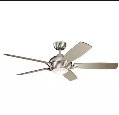 Kichler 330001 Geno 54" 5 Blade LED Indoor Ceiling Fan - Stainless Steel - Image 1 of 2