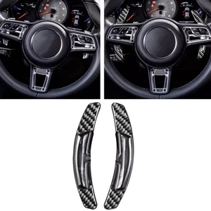 2x For Porsche Panamera/Macan/718 Carbon Fiber Steering Wheel Shift Paddle Trim - Bild 1 von 5