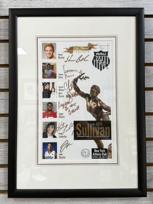 Simone Biles Katie Ledecky 2014 Premio Sullivan Firmado Autografiado Certificado de Autenticidad JSA Foto 1 de 4