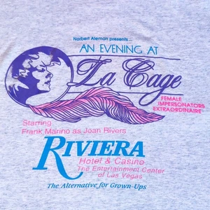 Camisa de Hotel Riviera Vintage Años 90 Casino Las Vegas L Imitadores La Cage Drag - Imagen 1 de 9