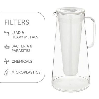 LifeStraw Home 7-Cup Glass Water Filter Pitcher with Silicone Base NEW - Image 1 of 4