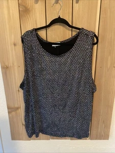 Metaphor Black w Multicolor Glitter Sparkle Sleeveless Top Size 2XL NWOT - Picture 1 of 4