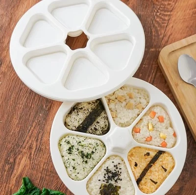 6-in-1 Onigiri Mold–Multifunctional Triangle Sushi Rice Ball Maker & Storage Set - Image 1 of 4