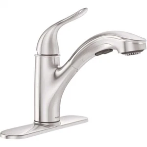 Moen Brecklyn Single-Handle Pull-Out Sprayer Kitchen Faucet, Chrome - Picture 1 of 5