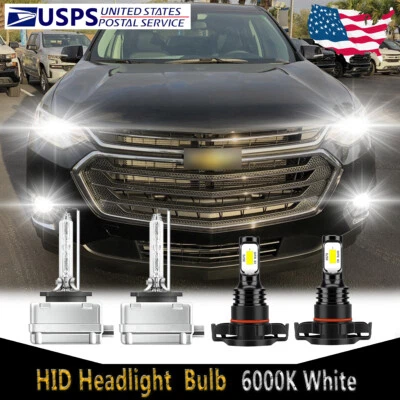 For Chevy Traverse 2019-2021 - D3S HID Headlight + 5202 LED Fog Light Bulb 6000K - Image 1 of 4
