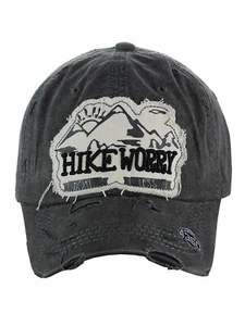 Gorra de béisbol para mujer Ceci® 'Hike Worry' envejecida vintage bordada papá sombrero - Imagen 1 de 8
