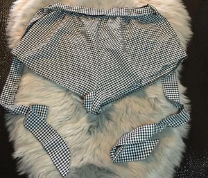 Lazy Girl Lingerie Black/White Plaid Short Shorts Belt Detail Handmade Australia - Picture 1 of 10