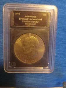 1776-1976 Drw Bicentennial Eisenhower Silver Uncirculated Dollar Coin Type 2 - Picture 1 of 3