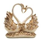 Couple Swan Figurine Collectible Art Craft Ornament for Cabinet Office Shelf