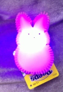 NWT PEEPS PINK BUNNY • Toss & Light up Squishy Rubber • PUFFER TOY FREE SHIPPING - Picture 1 of 2