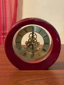 Wooden Mechanical desk Clock By All Star 8” Diameter - Picture 1 of 5