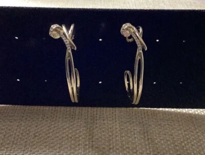 14 K Gold Round Zirconium Nail Earrings  - Image 1 of 3