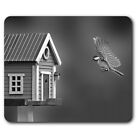 Rectangle Mouse Mat BW - Flying Tit Bird House Garden  #42566