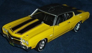 ERTL DIECAST METAL 1970 CHEVY CHEVELLE SS454 YELLOW/BLACK VERY NICE CONDITION - Picture 1 of 11