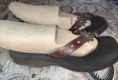 Женские сандалии-шлепанцы Reef размер 9 на платформе коричневые деревянные кожаные на танкетке комфортные  - Изображение 1 из 4