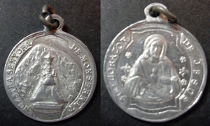 ANTICA VERGINE MONTSERRAT & SACRO CUORE SANTO MEDAGLIA ALLUMINIO MEDAGLIA ALLUMINIO CCM022 - Foto 1 di 3
