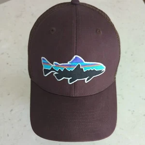 Patagonia Men's Snapback Hat Cap Embroidered Fish Mesh Back Tab One Size - Picture 1 of 7