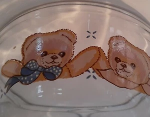 3 VTG Anchor Hocking"THEODORE TEDDYBEAR" Mixing Bowl Set.1qt.1.5qt.2.5 RARE - Picture 1 of 6